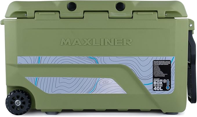 Max Cooler Box (40L) Outdoor Activities, Such as Camping, Fishing, Hiking, and picnics. Box Keeps Cold to 180 Hours (7.5 Day)
