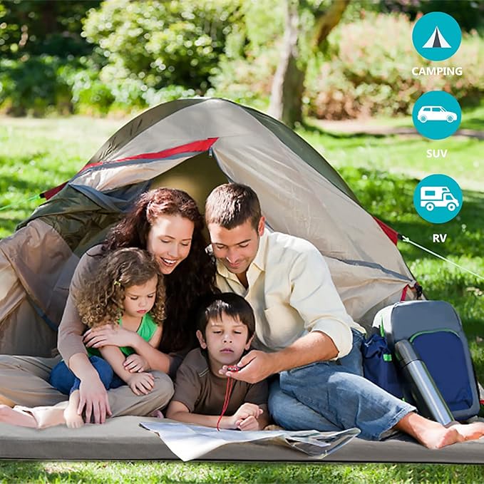 MARSTAR Memory Foam Camping Mattress, Portable Sleeping Mat Pad for Floor, Tent & Car, Lightweight Roll Up Mattress for Adult Kids, Cot Mattress Guest Bed w/Waterproof Cover, Travel Bag, Small Single