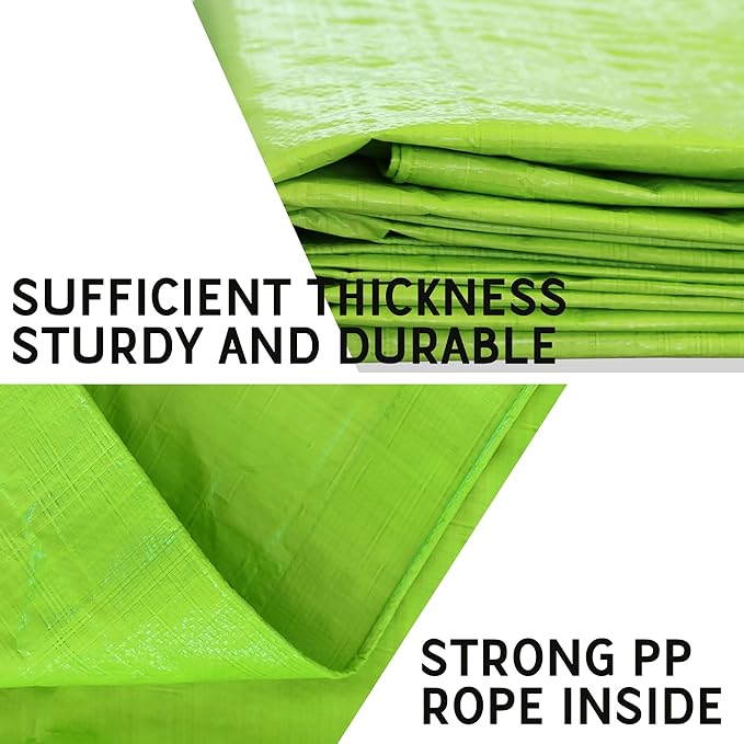 7 Mil Lime Green 12x16 Feet Tarp -Multifuctional Poly Tarp - Cover,Waterproof, UV Resistant, Weather Resistant