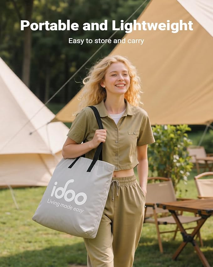 iDOO Air Mattress Full with Built in Pump, Upgraded Inflatable Blow up Mattress for Camping, Home and Guest, Portable & Foldable Air Bed of Durable Wave Beam Strong Support, Colchones Inflables