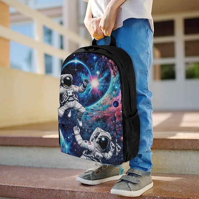 Supdreamc Rucksack Anti-Theft Multipurpose Big Capacity Carry On Bag, Astronaut Space Art Traveling Camping Backpack With Side Pockets