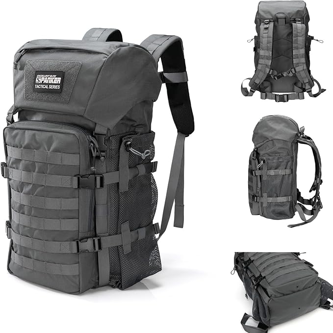 EXCELLENT ELITE SPANKER 40L Camping Hiking Backpack for Men and Women Tactical Military Backpack Large Rucksack Assault Pack Bag for Outdoor Camping, Hiking,Travel Backpacking(Grey