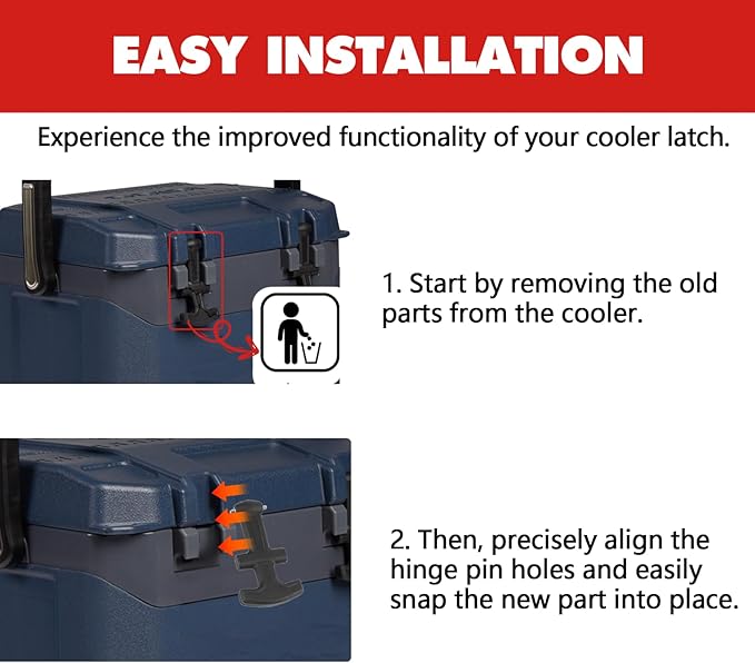 Upgraded Cooler Latches & Drain Plug Kit - Durable Rubber, Compatible with Yeti Roadie, Tundra, Tank, and RTIC