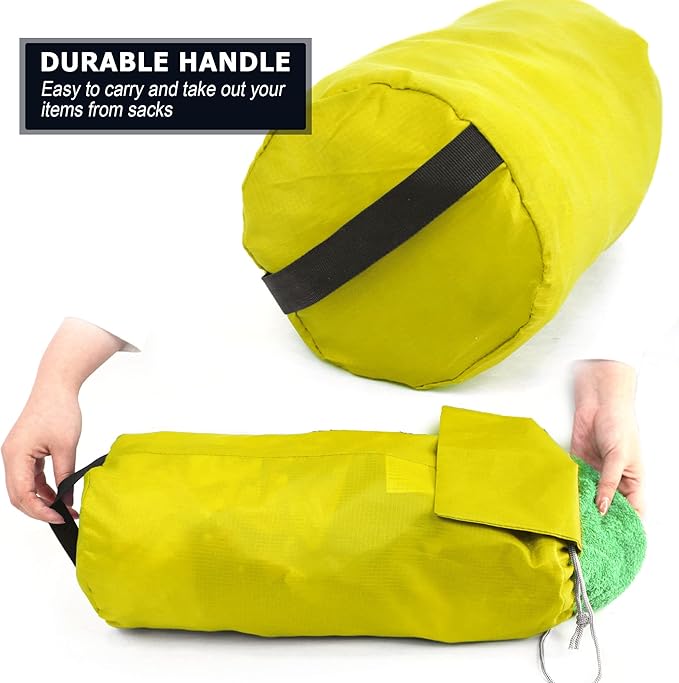 BeeGreen Ditty-Bags-Stuff-Cinch-Bags-for-Backpacking 6 Pack Small Drawstring with Dust Flap Compression Sack Bags Foldable Lightweight