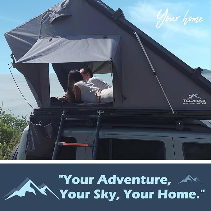 Rooftop Tent Hard Shell,Car Truck Bed Tent for Camping,Car SUV Jeep Tent Waterproof,Aluminium Alloy RTT Easy Setup-Topoak Stellar (Stellar)