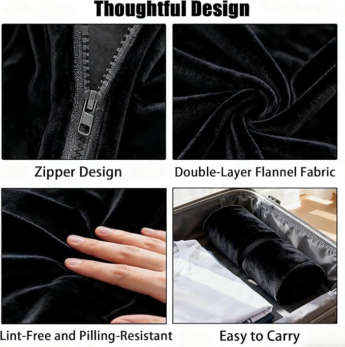 SNZ Cozy Wearable Blanket for Women & Men - 60"x33" Fleece Poncho, Warm Office Chair Lap Blanket, Travel, Camping & Home Wrap - Comfy Poncho Throw - Gift for Mom, Elderly