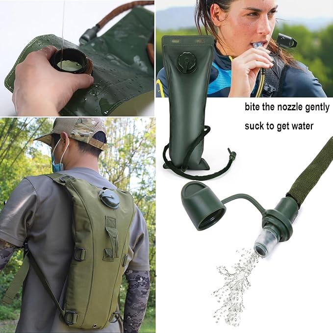 Hydration Pack Hiking Water Backpack with 3L Water Bladder, Adjustable Water Storage Reservoir Bag Men Women Running Vest for Hiking Running Cycling Climbing Camping