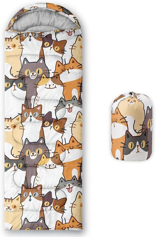 Sleeping Bags for Adults and Kids Backpacking Camping Sleeping Bags for Girls and Boys Lightweight Waterproof Cold/Warm Sleeping Bag for Season Camping Essentials Outdoor Travel with Compression Bags