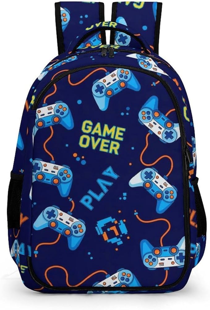 Business Anti Theft Laptop Backpack Play Video Games Weapon Game over, Waterproof Travel Computer Bag with Laptop Compartment Gifts for Men Women