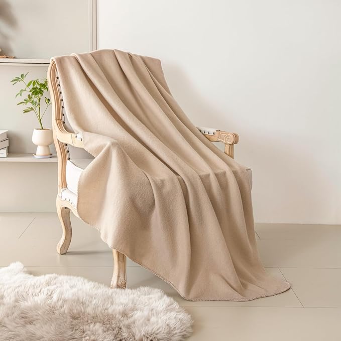 CAI TENG Fleece Throw Blanket Bulk Pack of 6 Lightweight Warm Throws Soft Cozy 50 x 60 inch Pet-Friendly Khaki