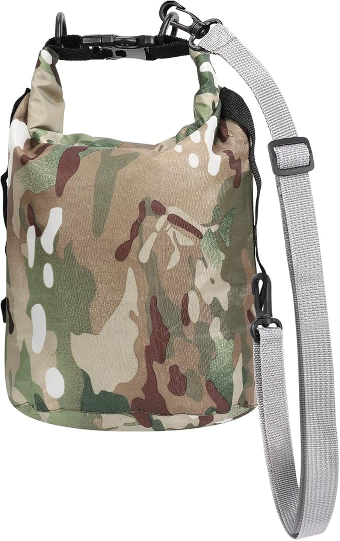 Dry Bags Waterproof Dry Sacks Camouflage Small Lightweight Dry Bag with Strap for Paddle Board Kayaking Fishing Camping Hiking (3L)