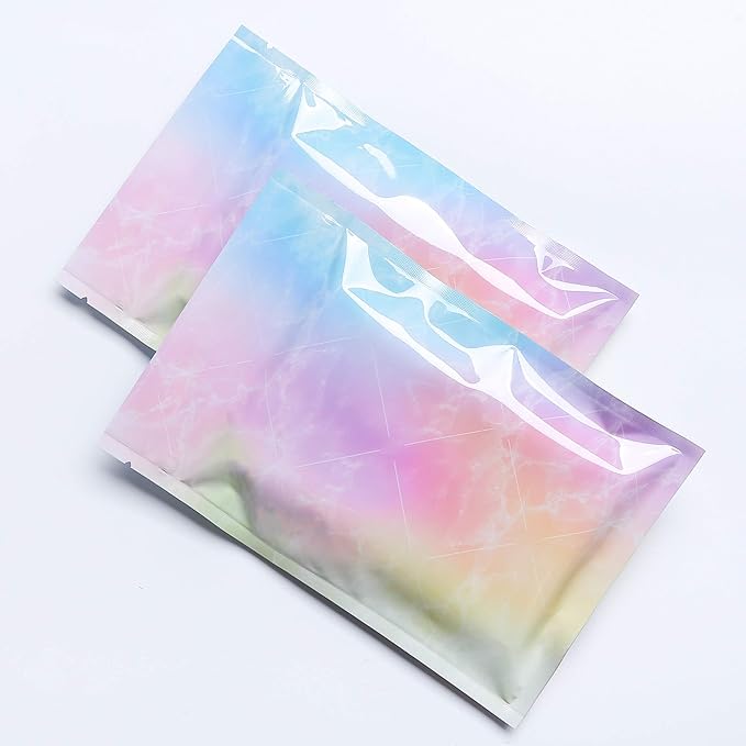 QQ Studio Smell Proof Colorful Sample Bags for Gummies and Dry Herbs, Odor Locking Designed Candy Storage Bags with Heat Seal (Rainbow, 2.75 x 4 Inch (100 Bags))