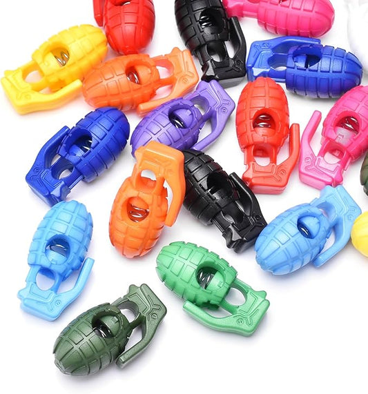 20PCS Assorted Colors Plastic Cord Locks for Drawstring, Paracord Spring Toggle Stopper Clasp Elastic Shoeslace Lock Sweatpants Backpack String Clips Bungee Swim Goggles Replacement