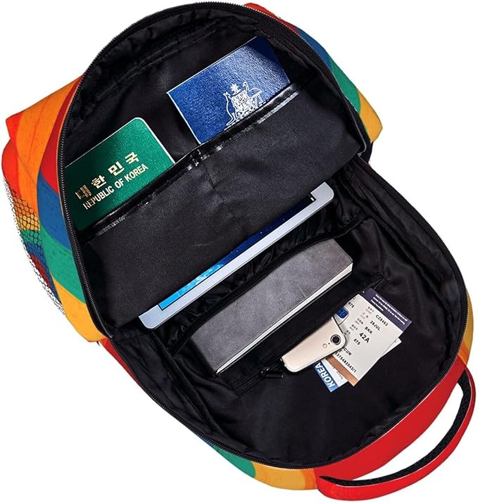 Men Women Polyester Love Heart Tie Dye Daypack Big Capacity Shoulder Bag With Smooth Zippers for Hiking Work Walking Cycling