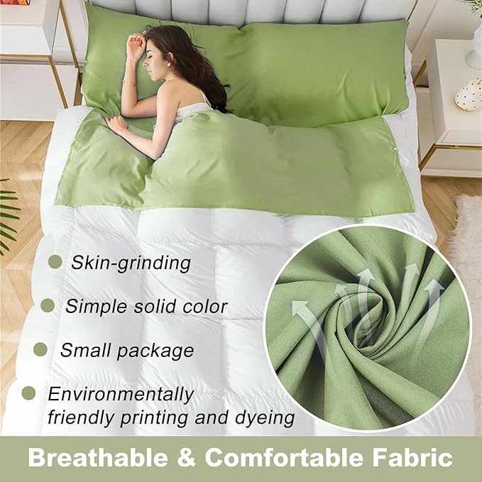 Travel and Camping Sheets Sleeping Bag Liner,Lightweight Travel Sheets for Hotel Portable Hotel Sleeping Bag Sack for Adults,Premium Soft Hotel Sleep Sheet for Traveling Hostels Picnic