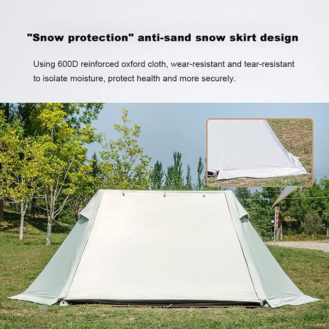 Bell Tent Indian Tent Diameter 3M/4M/5M/6M Cotton Canvas Large Family Tents 4 Season Outdoors Yurt Bell Tent Glamping for Camping