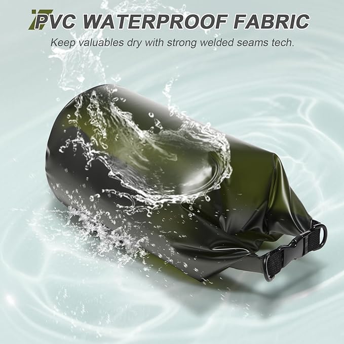 Dry Bags for Kayaking Waterproof, 5L/10L Dry Storage Bag, Roll Top Wet Bag for Swimming, Boating, Fishing,Camping & Beach