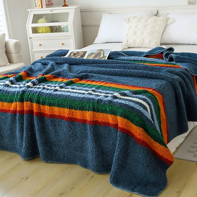 UKELER Boho Sherpa Fleece Blanket 90'' × 112'', Ultra Soft Aztec King Blanket for All Season, Cozy, Plush, Bohemian Throw Blanket for Bed/Couch/Sofa/Office/Camping