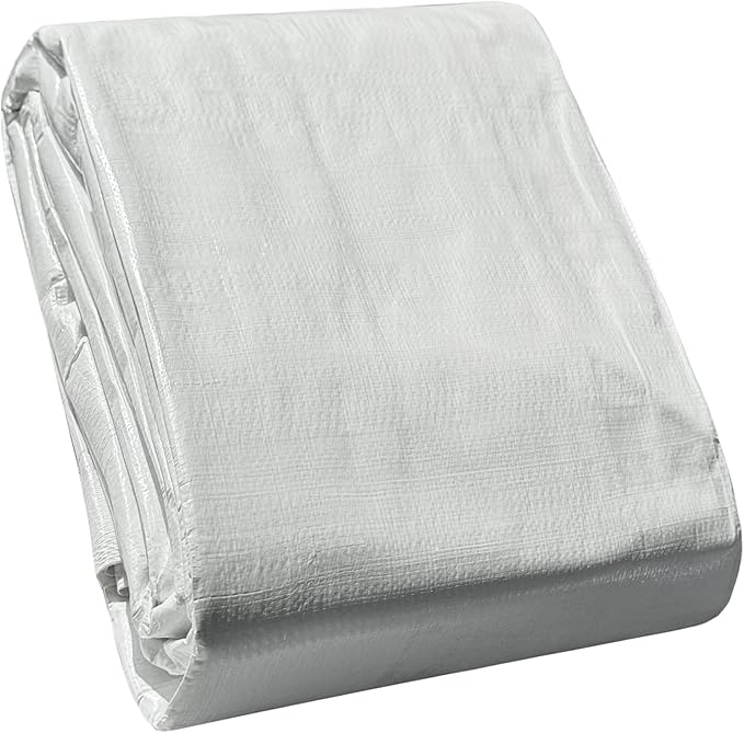 STARPYNG-10 Mil White 20x30 Feet Tarp-Heavy Duty Poly Tarpaulin-Waterproof Tarp, UV Resistant, Durable, Weather Resistant, Cover Car, Swimming Pool, Boat