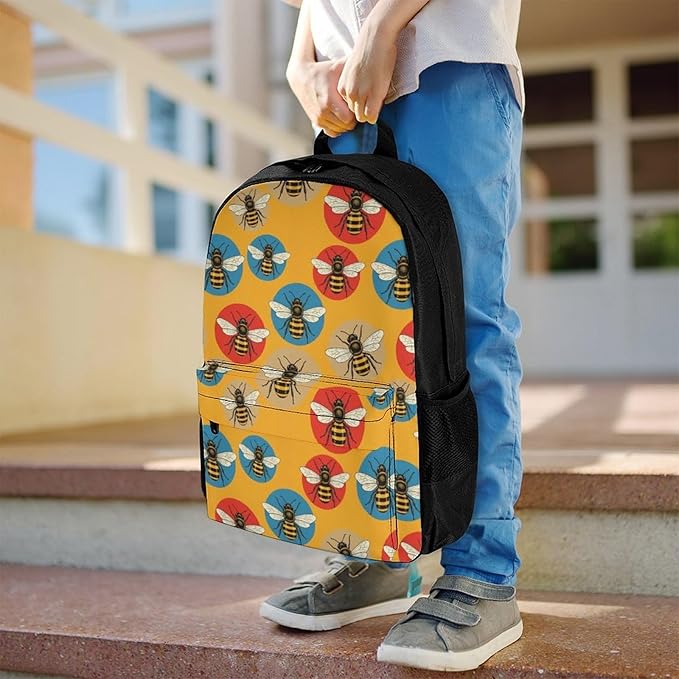 Stylish Outdoor Backpack Gym Bag with Large Capacity for College, Bee College Bookbag