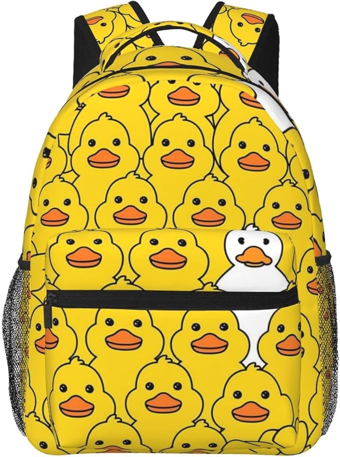 Rucksacks Lightweight Multipurpose Anti-Theft Yellow Flat Mouth Ducks Shoulder Bag Big Capacity Traveling Camping Backpack With Side Pockets