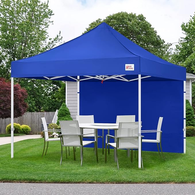 MASTERCANOPY 10x10 Premium Heavy Duty Pop Up Commercial Instant Canopy with Sidewalls(10x10 Blue)