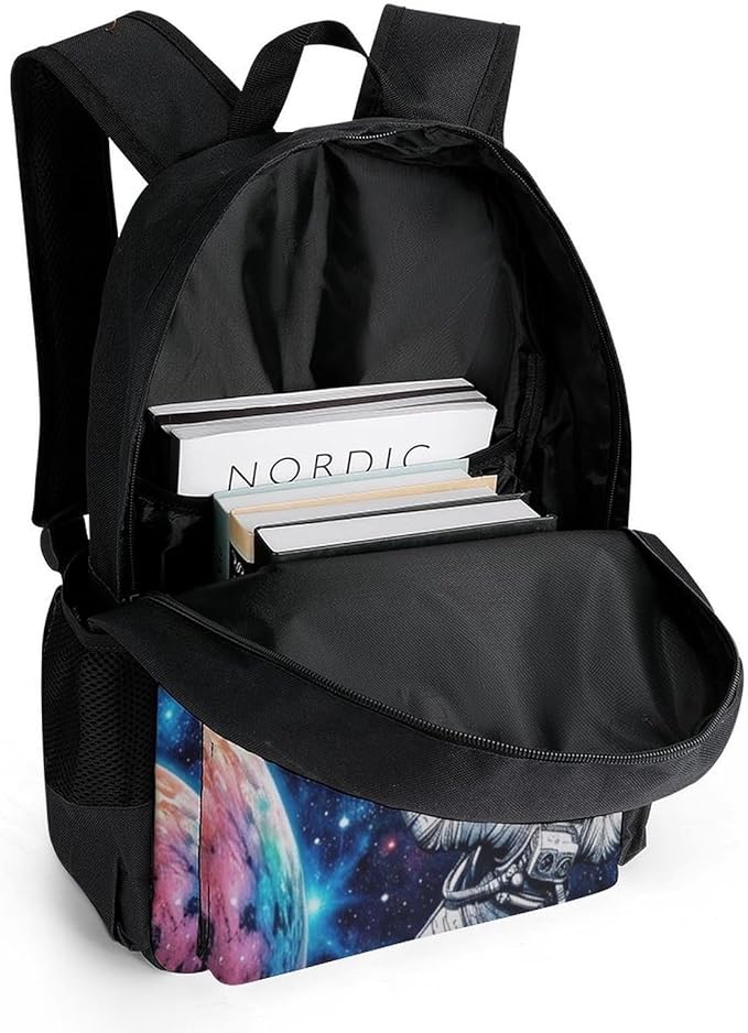 Supdreamc Rucksack Anti-Theft Multipurpose Big Capacity Carry On Bag, Astronaut Space Art Traveling Camping Backpack With Side Pockets