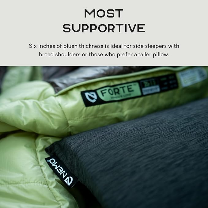 NEMO Equipment Fillo King Luxury Camping Pillow - Black Pearl/Birch Bud - One Size