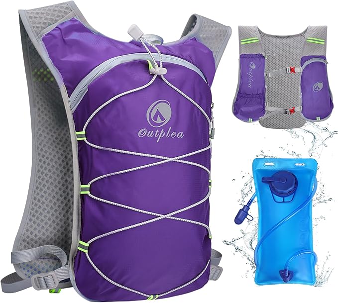Lightweight Hydration Backpack with 2L Water Bladder for Men Women, Small Water Backpacks Running Vest for Hiking