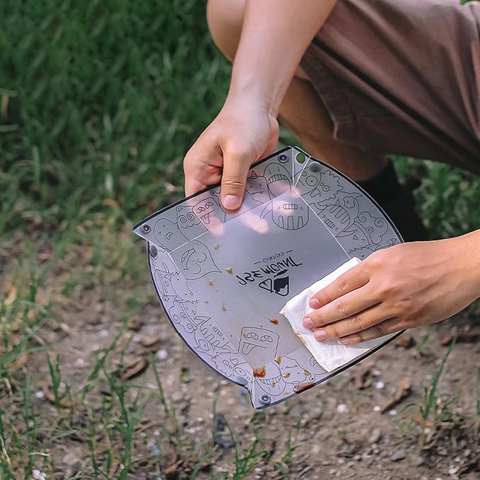 Collapsible Bowl Plate Set, Portable Camping Tableware, Food Grade Material Free Folding Plate for Outdoor Games, Family Gatherings, Business Trips