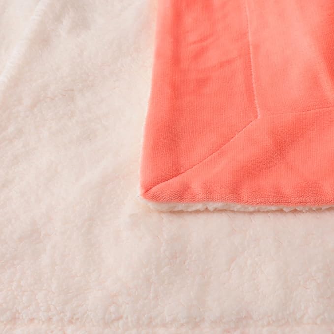 NANPIPER King Size Sherpa Blanket, Soft Fleece Throw for Bed, Reversible Thick Fuzzy Blanket for Winter (Living Coral, 90x108 inches)