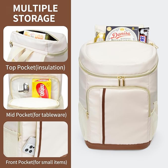 Cooler Backpack Insulated Waterproof 35 Cans,Two Compartments Backpack Cooler,Lightweight Back Pack for Women/Men