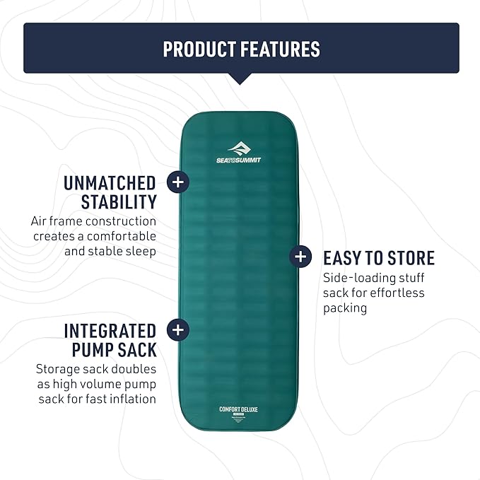 Sea to Summit Comfort Deluxe Self-Inflating Foam Camping Mattress, Regular
