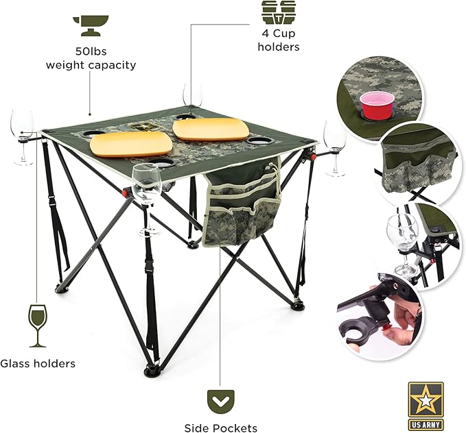 Creative Outdoor Folding Wine Table | Portable | Camping Beach Picnic & Patio