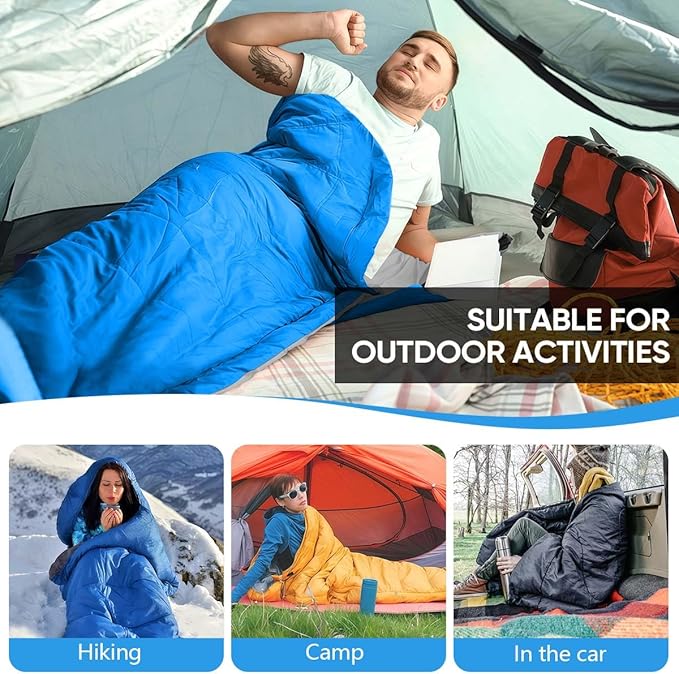OBTANIM Sleeping Bags Portable Waterproof Camping Sleeping Bag for Adults Kids 4 Seasons Cold Weather or Warm Backpacking Hiking Mountaineering Indoor Outdoor Use