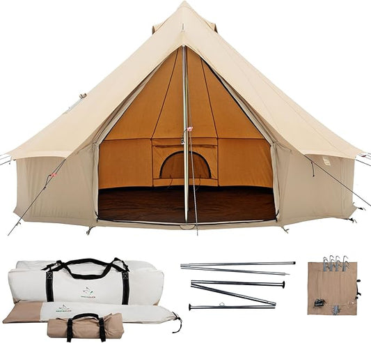 WHITEDUCK Regatta Canvas Bell Tent - w/StoveJack, Waterproof, 4 Season Luxury Camping and Glamping Yurt Tent Outdoor