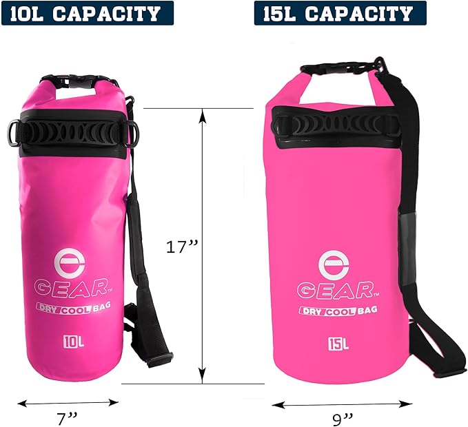 Enthusiast Gear Insulated Dry Bag Floating Cooler – 10L / 15L / 25L Roll Top, Leak Proof, Waterproof, Collapsible, with Padded Shoulder Strap - Perfect for Kayaking Fishing Beach
