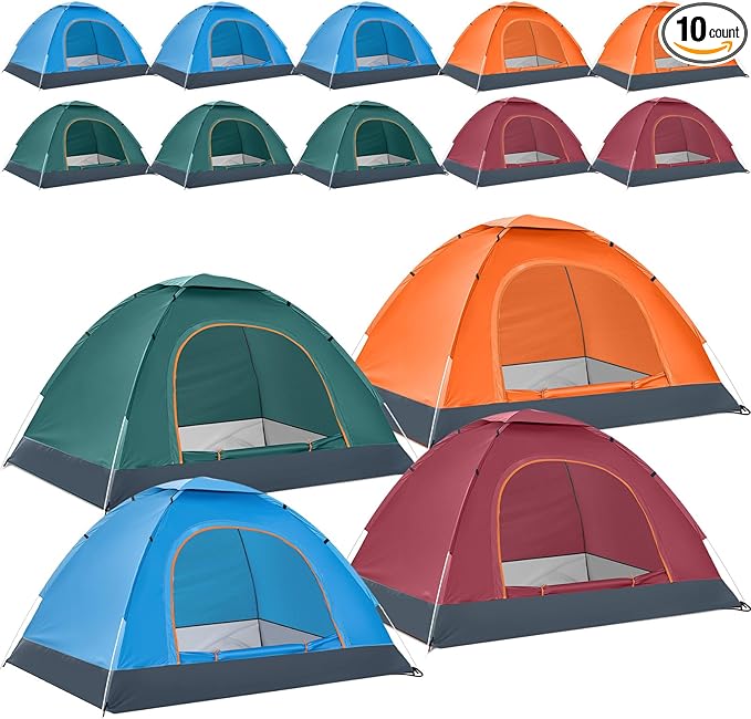 Woanger 10/16 Pack Bulk 2 Person Camping Tents for Homeless Lightweight Tent with Rain Fly and Carrying Bag Waterproof Windproof Setup Pop Up for Camping Backpacking Donation