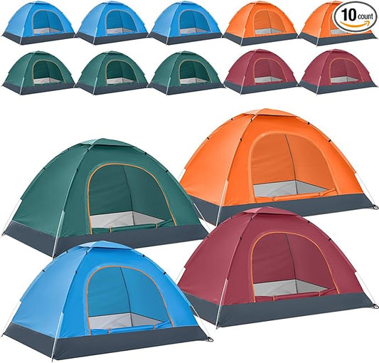 Woanger 10/16 Pack Bulk 2 Person Camping Tents for Homeless Lightweight Tent with Rain Fly and Carrying Bag Waterproof Windproof Setup Pop Up for Camping Backpacking Donation