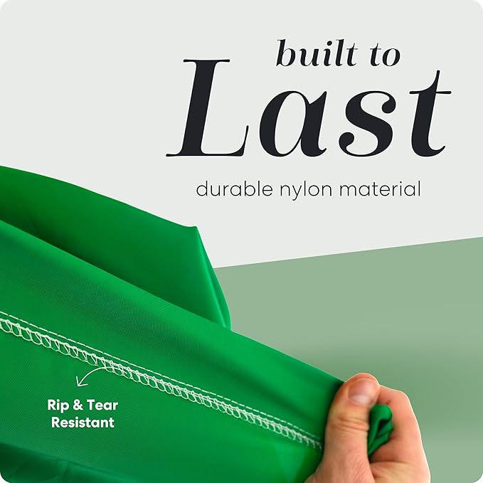 Handy Laundry Bag Shoulder Strap - Drawstring Locking Closure, Durable Nylon Material, Large Capacity, Heavy Duty Stitching - Perfect for Laundromat or College Dorm (Green, 30" x 40")