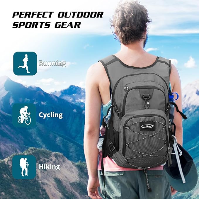 Hydration Backpack with 3L Water Bladder, Insulated Running Hydration Pack Hydropack, Lightweight Water Backpack for Hiking Cycling Camping Biking for Men Women