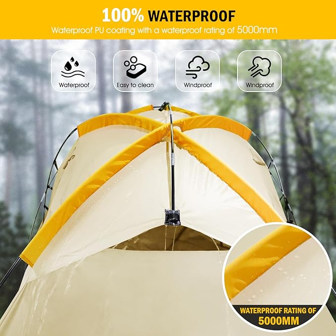 Pickup Truck Tent with Awning Shade,Waterproof PU5000mm Oxford for 6.4-6.7 FT Truck Bed for Camping Travel Outdoor Activities for Chevy Silverado,Dodge Ram,Ford F-Series,GMC Sierra,Titan,Tundra