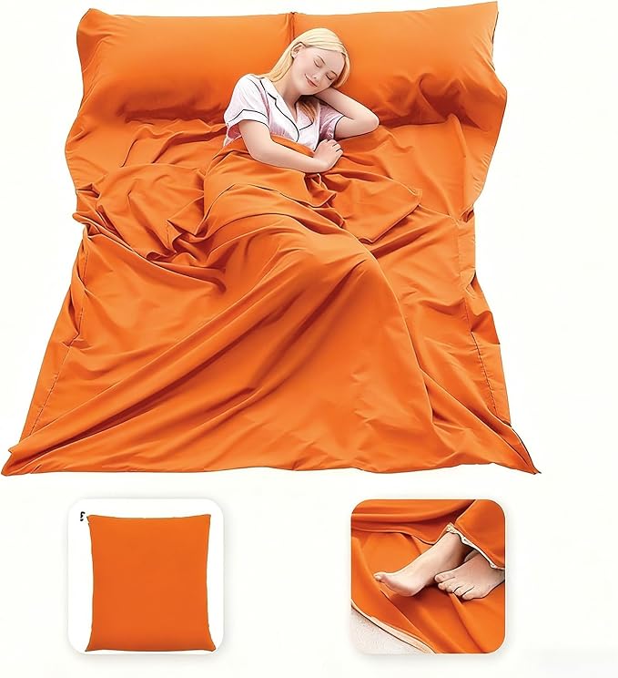 Sleeping Bag Liner Lightweight Compact Sleeping Bag Sack Portable Clean Travel Sheet Camping Sleep Sheet for Backpacking Hotel Hiking