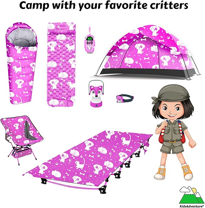 KidzAdventure 2 in 1 Kids Tent for Camping/Kids Play Tent| Backpacking Tent for Kids |Easy Set Up Camping Tent