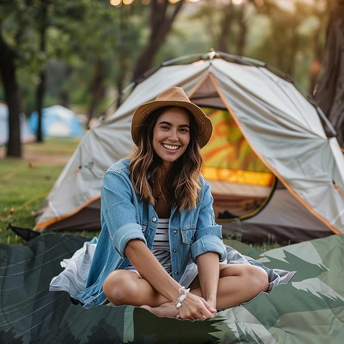 Camping Blanket Puffy - Outdoor Stadium Blanket Wearable, Lightweight, Packable, Machine Washable Camping Quilt for Traveling, Picnic, Beach, Party