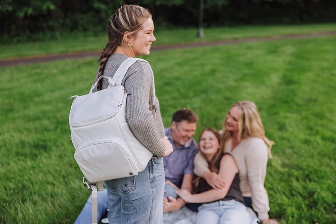 PICNIC TIME PTX 2.0 Tarana Backpack Cooler, Soft Insulated Lunch Bag made with Recycled Material, Upcycled Cooler Bag, (Gray)