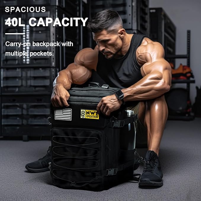 Military Tactical Backpack,Sturdy Work & Molle Laptops Rucksack,Army Pack for Hiking Camping Travel Fishing Gym,Khaki