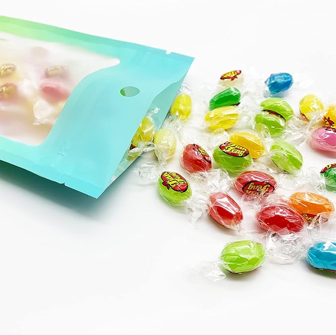 100 Pcs Resealable Mylar Bags, Gradient Color Food Storage Bags, Zip Bag Foil Bags Packaging Pouch for Food Storage, Sample, Small Business (Blue Green, 2.7 X 3.9 Inch)