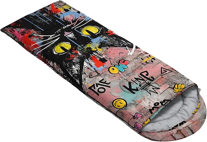 AILONEN Girls Pink Camping Sleeping Bags,Lightweight & Waterproof,3 Season Warm & Cool Weather,Cute Bow Duck Print Sleeping Bags for Kids,Girls,Adults Travelling,Outdoors