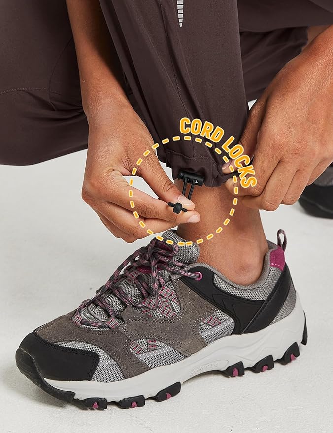 baleaf Women's Hiking Pants Quick Dry Lightweight Water Resistant Elastic Waist Cargo Pants for All Seasons